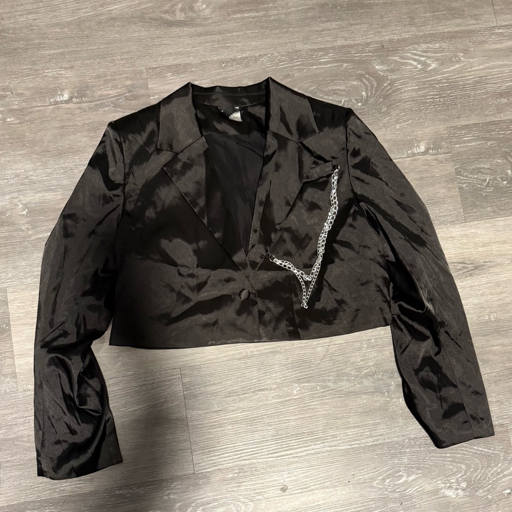 H&M Black Satin Blazer